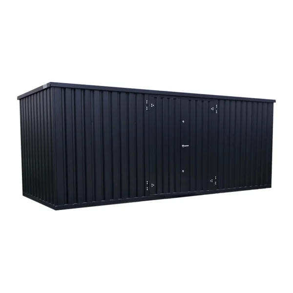 Lagercontainer 6×2 Meter Schwarz Doppeltüren lange seite