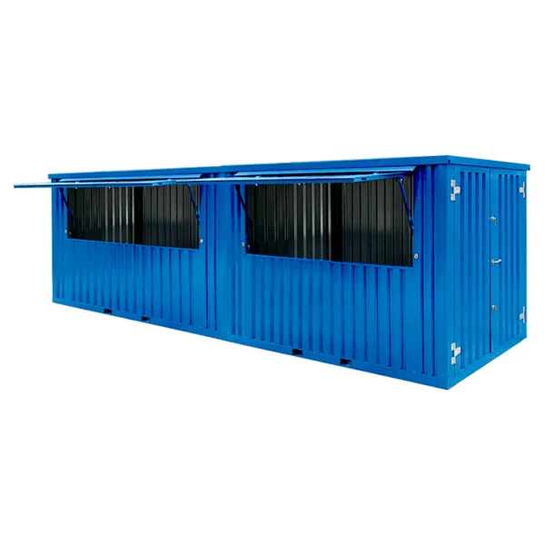 BARCONTAINER 8×2 METER BLAUE RAL 5015