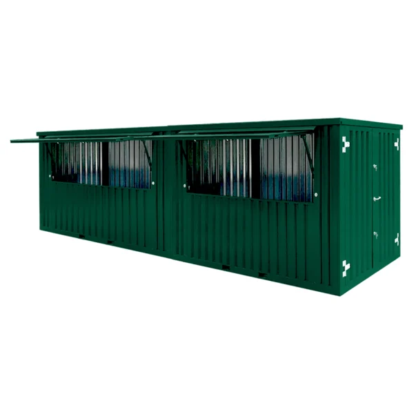 BARCONTAINER 8×2 METER GRÜN RAL 6005