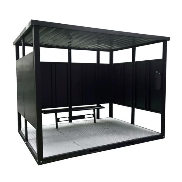 Rauchercontainer 3 x 2 Meter RAL 9005