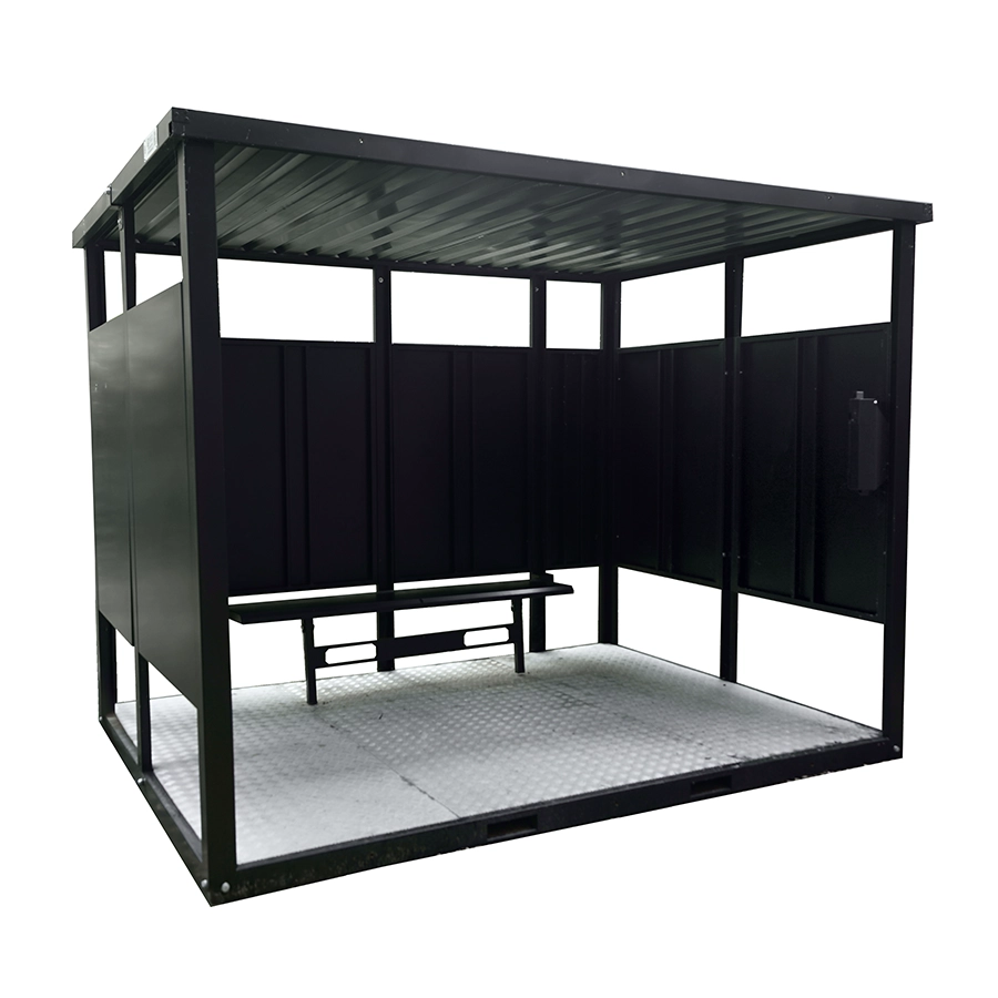 Rauchercontainer 3 x 2 Meter RAL 9005