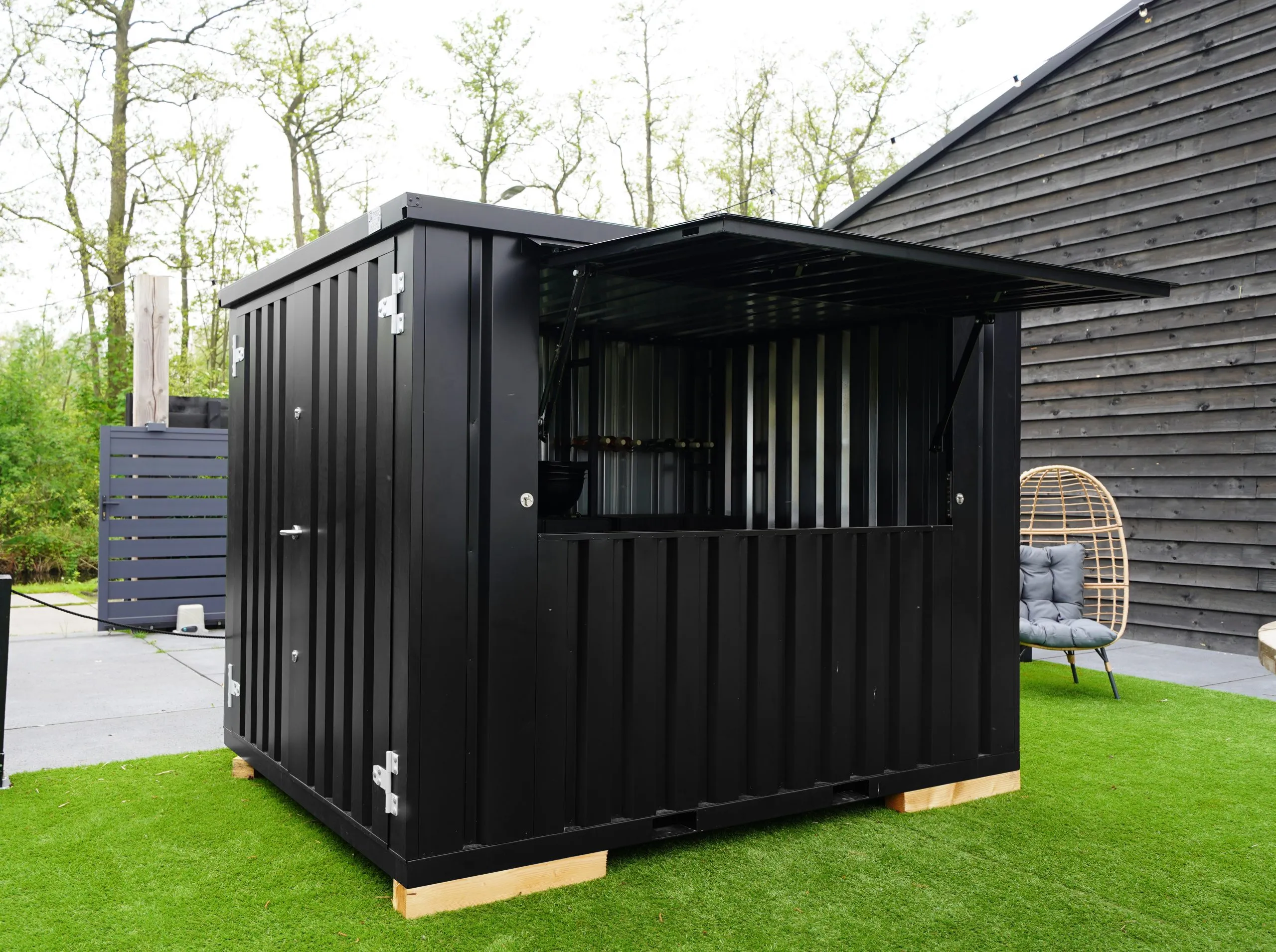 BAR CONTAINER 3×4 METER SCHWARZ RAL 9005 - Image 2